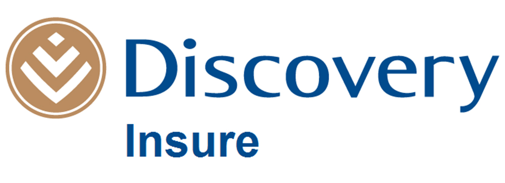 Discovery Insurance logo with the word “Discovery” in bold dark blue lettering, accompanied on the left by a circular gold globe symbol featuring horizontal lines.
